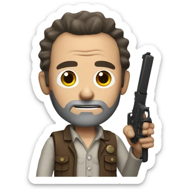 Rick Grimes with a gun sticker