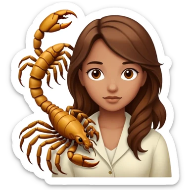 Scorpion horoscope girl brown hair sticker
