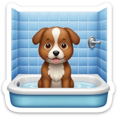 Un chien au toilette sticker