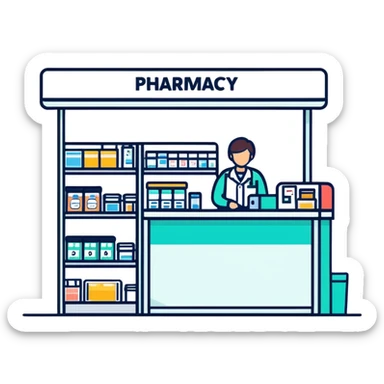 Pharmacy drop off counter sticker