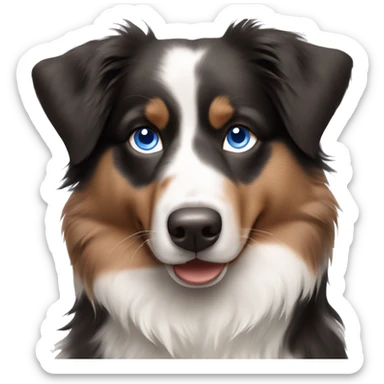 australian shepherd dog black white and brown with blue eyes sticker