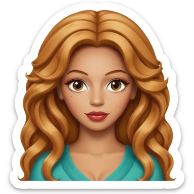 Beyonce with long strawberry blonde hair sticker