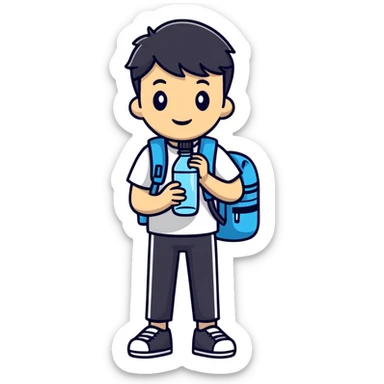 aesthetic college student water bottle sticker