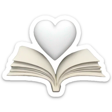 white heart with books inside sticker