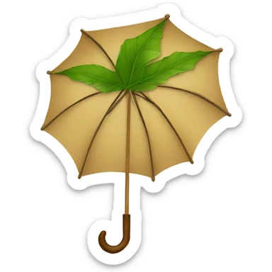 Wooden leaf umbrella sticker