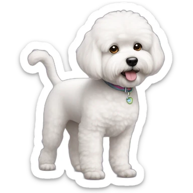 one leg bichon frise sticker