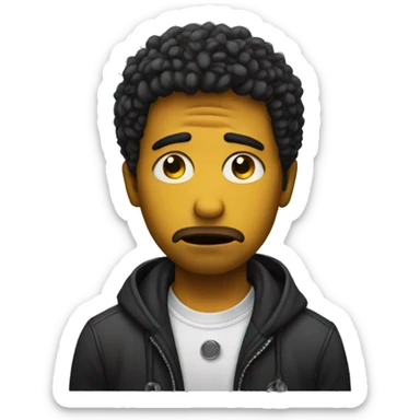 Sad musician asking for money sticker