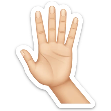 Mano con 3 dedos levantados y 2 dedos abajo sticker