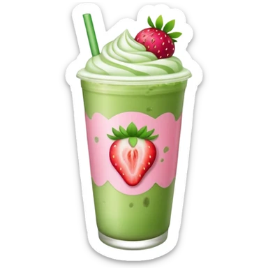iced matcha latte strawberry  sticker