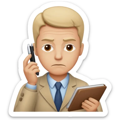 man calculating with difficulties sticker