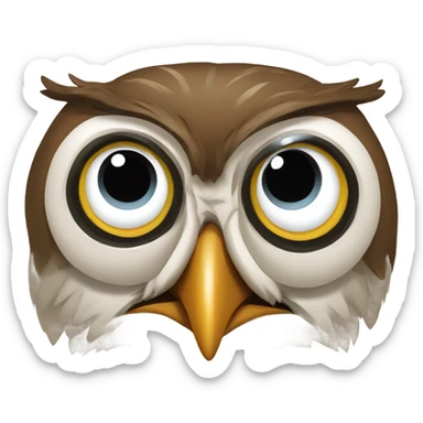 funny owl with big eyes sticker
