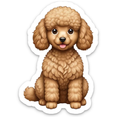 Light brown poodle seated sticker