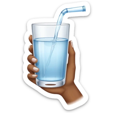 Un vaso con agua sostenido por una mano de mujer negra sticker
