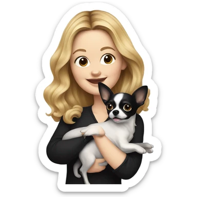 Drew Barrymore With A Black Chihuahua  sticker