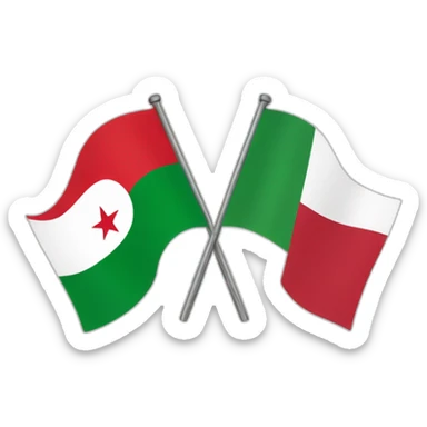 Algeria flag with Iraq flag sticker