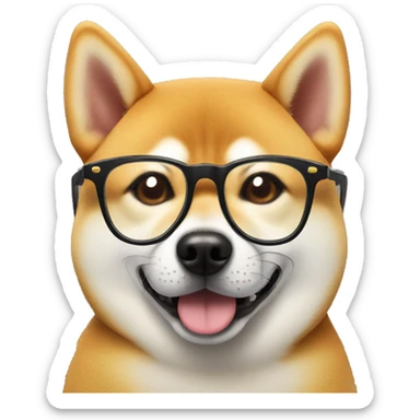 Shiba Inu wearing glasses  sticker