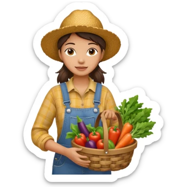 female farmer sticker