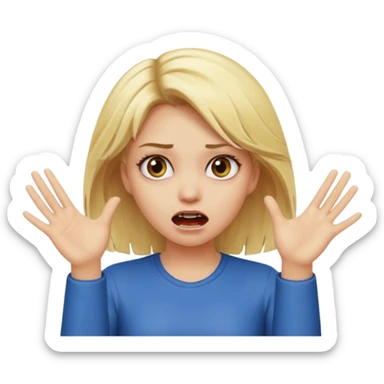 Girl with blonde hair making scary face with her hands up sticker