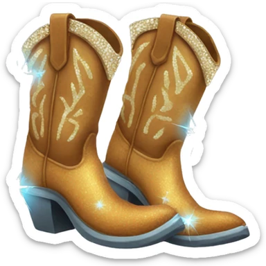 Diamond sparkly cowboy boots  sticker