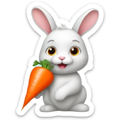 Rabbit with carrot sticker