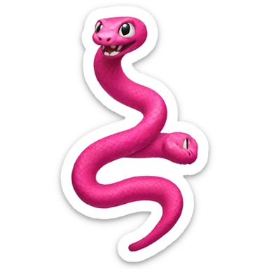 Christmas pink snake sticker