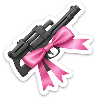 Gun with a pink bow sticker