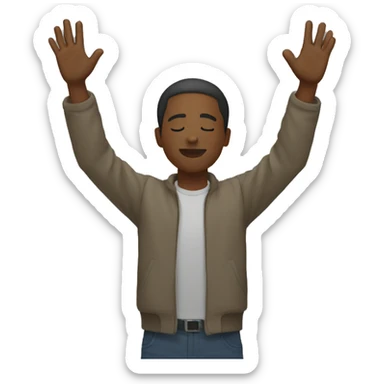 real worship on the ground arms up  sticker