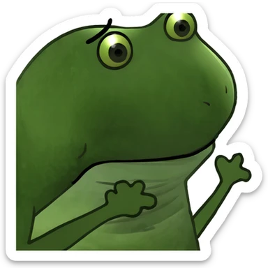 Funny mutant frog with extra limbs making a goofy face sticker