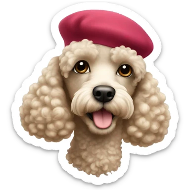 Poodle in a beret  sticker