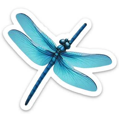 Blue dragonfly sticker