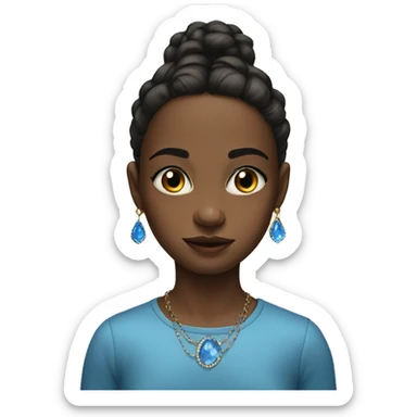 portrait of a girl with earrings blue eyes sticker