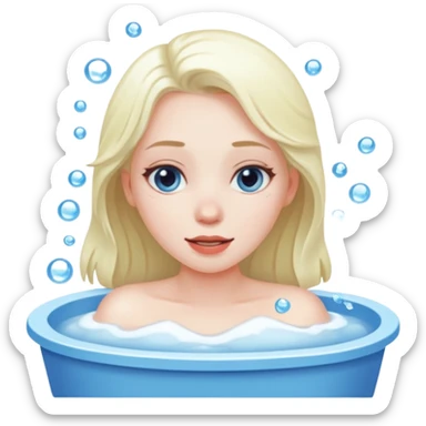 A woman take a ice bath sticker