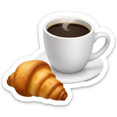 croissant and coffee sticker
