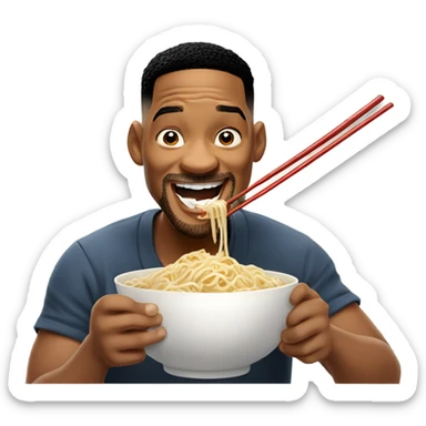 will smith eating noodles sticker