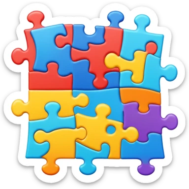 colorful puzzle pieces connecting together sticker
