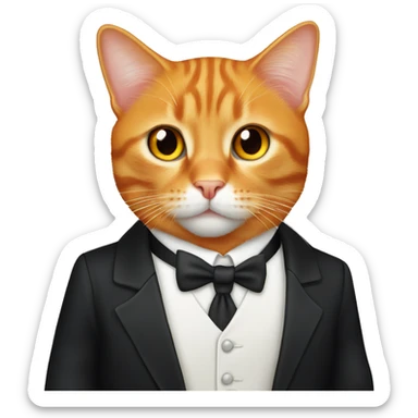 Orange tabby cat in tuxedo sticker