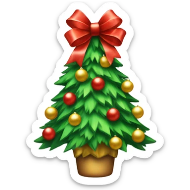 Christmas tree with bows decorations sticker
