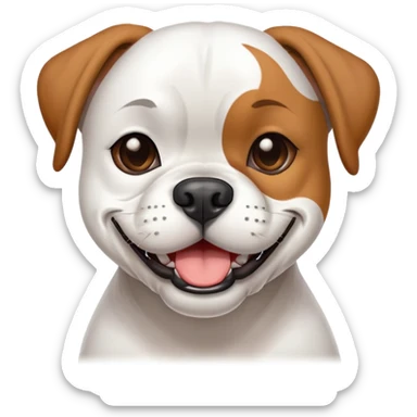 white boxer dog smiling winking sticker