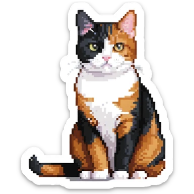 Ginger cat, black and white cat, calico cat, British shorthair cat sticker