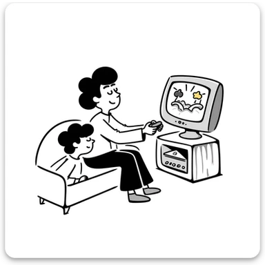 A person plays with the GameCube on tv with friends, sitting in the couch sticker
