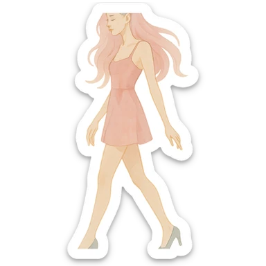 Rosé from Blackpink, full body, graceful pose sticker