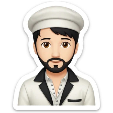 AJ McLean brown eyes, black hair, white outfit sticker