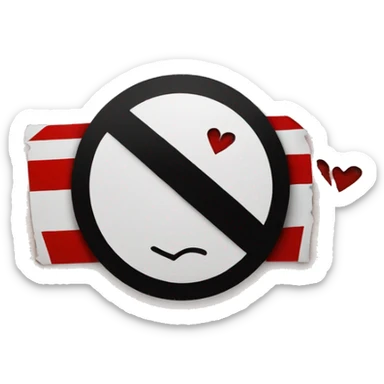 No entry sign with broken heart  sticker