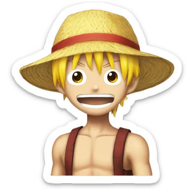 monkey d luffy with yellow hair  sticker