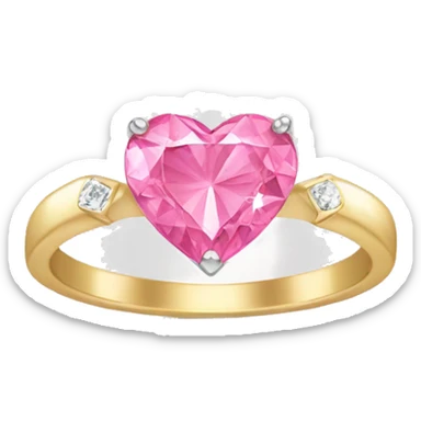 Sliver ring with a pink heart diamond sticker
