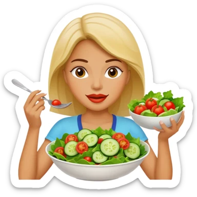 women eating healthy food sticker