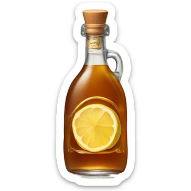 Bourbon bottle with ginger, Lemon and Honey sticker