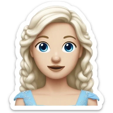 white girl in a blue wedding dress sticker