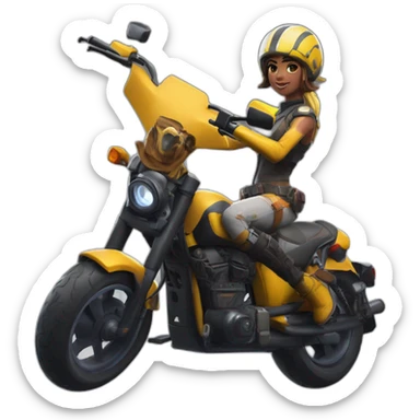 Moto et il a le skin helsi de fortnite  sticker