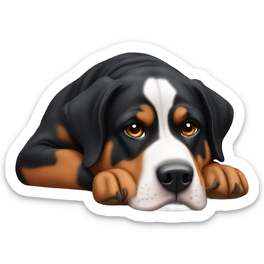 Swiss mountain dog laying down sticker